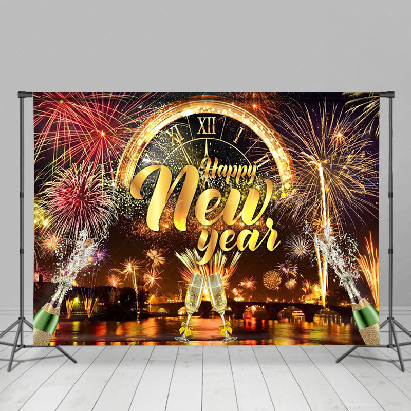 Lofaris Celebratory New Years Eve Clock Festive Backdrop