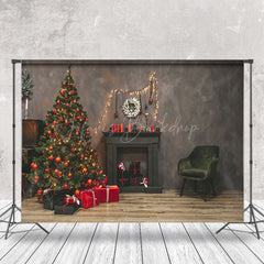 Lofaris Cement Wall Led Light Fireplace Christmas Backdrop