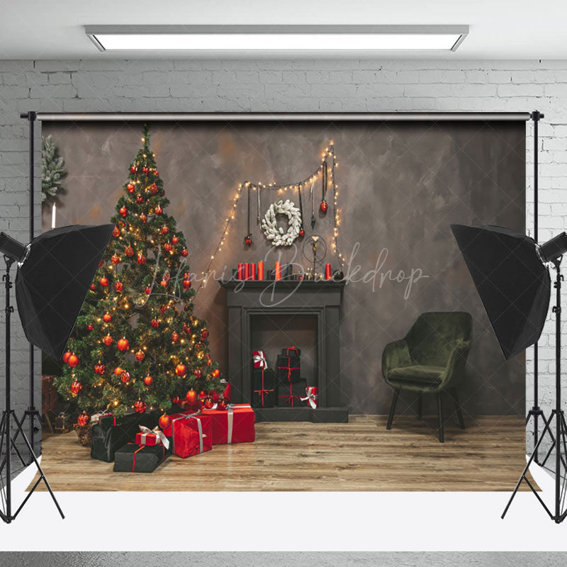 Lofaris Cement Wall Led Light Fireplace Christmas Backdrop