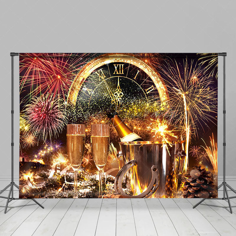 Lofaris Champagne Gold Sparkle New Year Celebration Backdrop