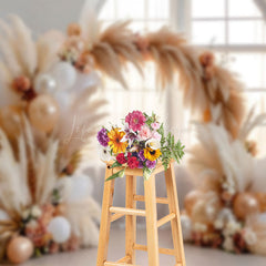 Lofaris Charm Hay Balloon Archway Natural Palette Backdrop