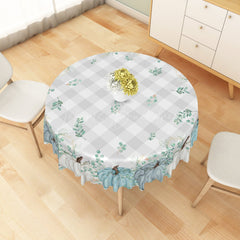 Lofaris Charming Watercolor Pumpkin Green Leaves Tablecloth