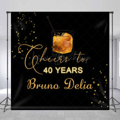 Lofaris Cheers To 40 Years Custom Name Anniversary Backdrop