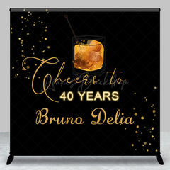 Lofaris Cheers To 40 Years Custom Name Anniversary Backdrop