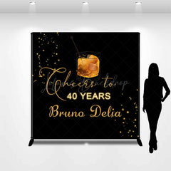 Lofaris Cheers To 40 Years Custom Name Anniversary Backdrop