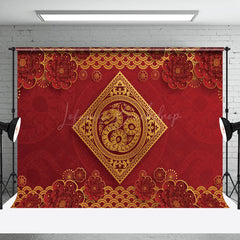 Lofaris Chinese Papercutting Floral Snake New Year Backdrop