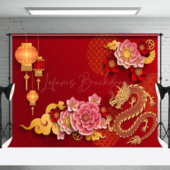 Lofaris Chinese Red Dragon Totem New Year Party Backdrop