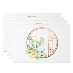 Lofaris Chinese Spring Flowers Window Set Of 4 Placemats