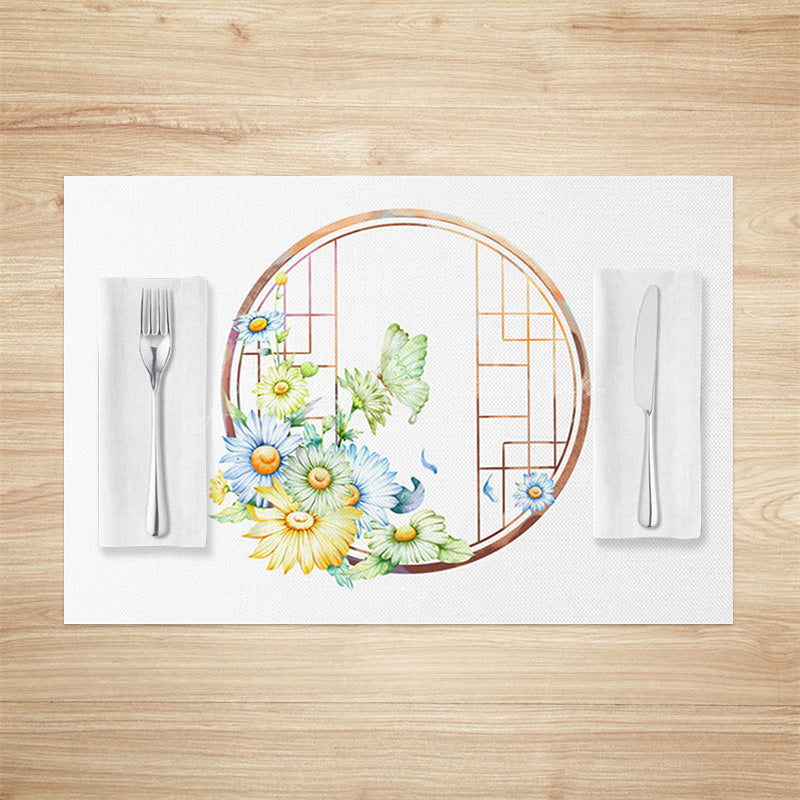 Lofaris Chinese Spring Flowers Window Set Of 4 Placemats