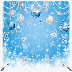 Lofaris Christmas Ball Pearl Bokeh Snowflake Pillow Case Backdrop