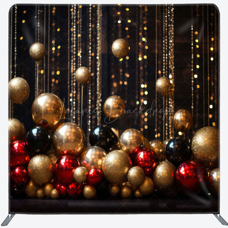 Lofaris Christmas Bauble Fabric Event Photo Booth Backdrop