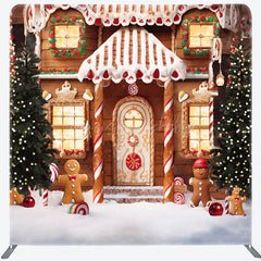 Lofaris Christmas Bokeh Gingerbread Pillow Cover Backdrop