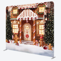 Lofaris Christmas Bokeh Gingerbread Pillow Cover Backdrop