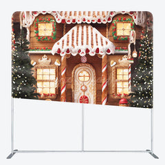 Lofaris Christmas Bokeh Gingerbread Pillow Cover Backdrop