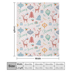 Lofaris Christmas Cartoon Pattern Customized Name Blanket