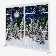 Lofaris Christmas Elk In Forest Window Pillow Case Backdrop