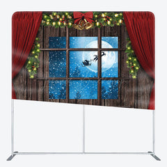 Lofaris Christmas Eve Red Curtain Night Tension Backdrop