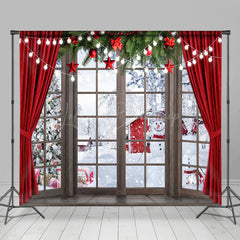 Lofaris Christmas Festive Window Scenery Room Set Backdrop