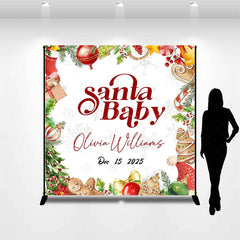 Lofaris Christmas Gift Bell Custom Name Baby Shower Backdrop