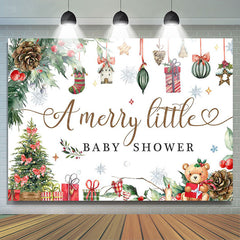 Lofaris Christmas Gifts A Merry Little Baby Shower Backdrop