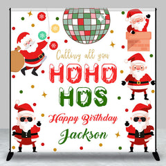 Lofaris Christmas Hohoho Custom Name Happy Birthday Backdrop