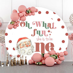 Lofaris Christmas Oh What Fun Round One Birthday Backdrop