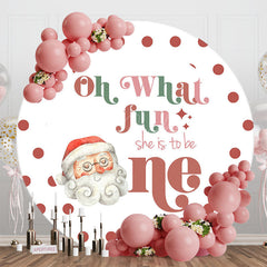 Lofaris Christmas Oh What Fun Round One Birthday Backdrop