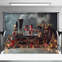 Lofaris Christmas Old Style Train Holiday Shiny Backdrop