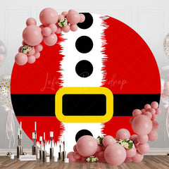 Lofaris Christmas Red Santa Claus Black Belt Round Backdrop