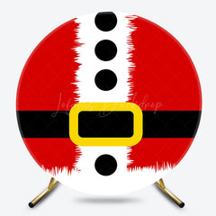 Lofaris Christmas Red Santa Claus Black Belt Round Backdrop