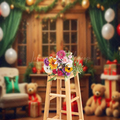 Lofaris Christmas Room With Teddy Bears Gifts Cozy Backdrop