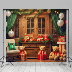 Lofaris Christmas Room With Teddy Bears Gifts Cozy Backdrop