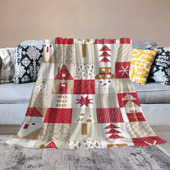 Lofaris Christmas Snowman Hohoho Trees Plaid Custom Blanket