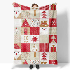 Lofaris Christmas Snowman Hohoho Trees Plaid Custom Blanket