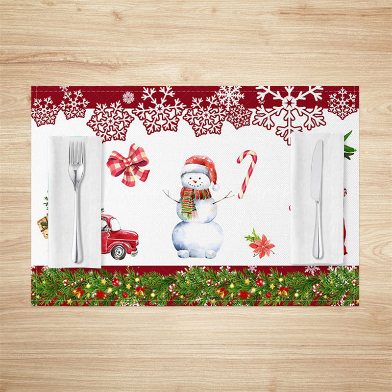 Lofaris Christmas Snowman Truck Gifts Set Of 4 Placemats