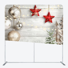 Lofaris Christmas Snowy Garden Fence Wood Backdrop