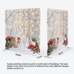 Lofaris Christmas Snowy Snowman Bokeh Tension Fabric Backdrop