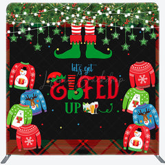 Lofaris Christmas Sweater Elfed Up Tension Fabric Backdrop