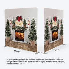 Lofaris Christmas Tree Fireplace Scene Pillow Case Backdrop