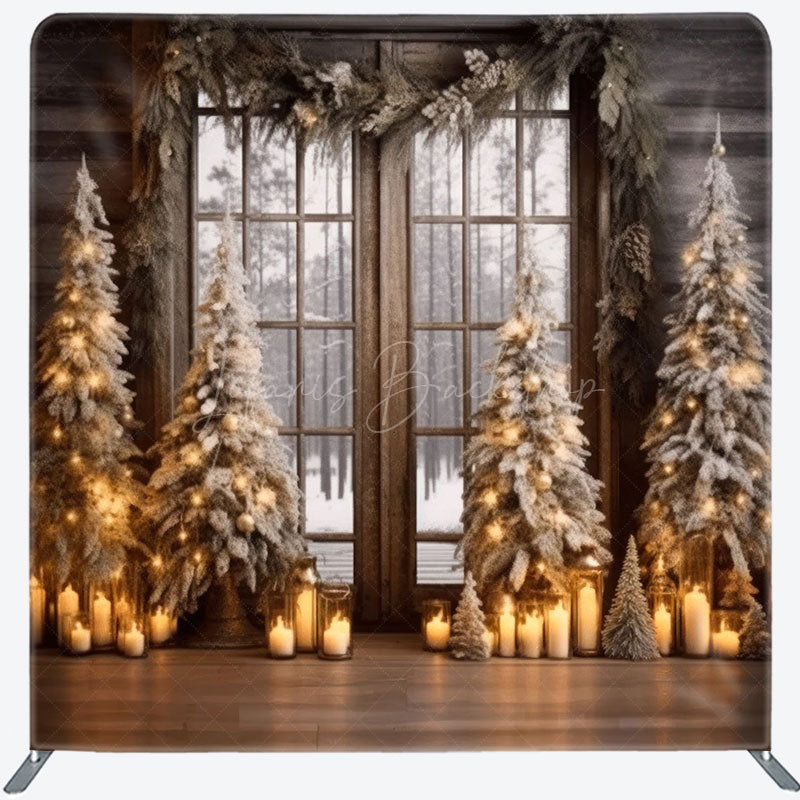 Lofaris Christmas Tree Indoor Square Tension Holiday Backdrop