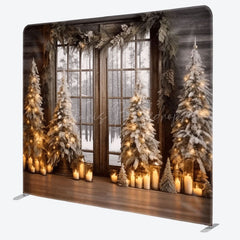 Lofaris Christmas Tree Indoor Square Tension Holiday Backdrop