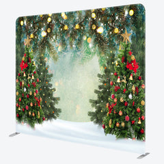 Lofaris Christmas Tree Light Double-Sided Square Backdrop