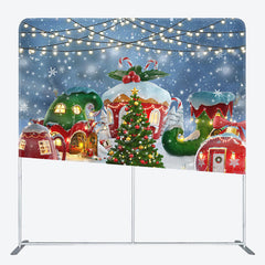 Lofaris Christmas Tree Snowflake Light Tension Fabric Backdrop