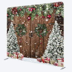 Lofaris Christmas Tree Wreath Door Pillow Case Backdrop