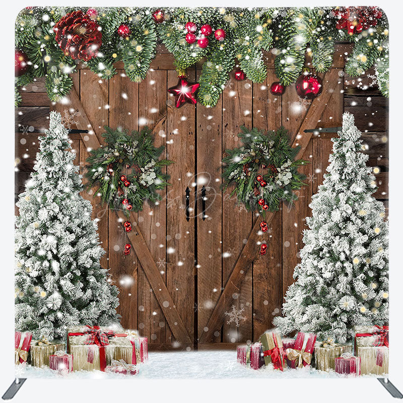 Lofaris Christmas Tree Wreath Door Pillow Case Backdrop