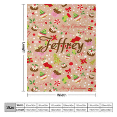 Lofaris Christmas Vibe Bow Tie Candyland Custom Name Blanket