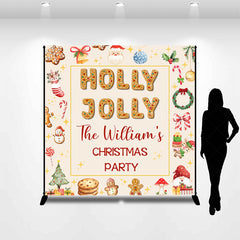 Lofaris Christmas Vibe Cute Gingerbread Custom Name Backdrop