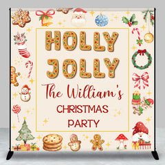 Lofaris Christmas Vibe Cute Gingerbread Custom Name Backdrop