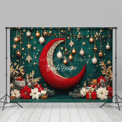 Lofaris Christmas Vibe Green Moon Night Room Set Backdrop