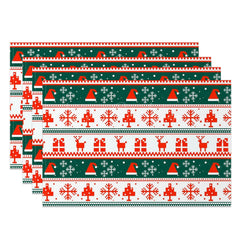 Lofaris Christmas Vibe Hat Elk Pixel Set Of 4 Placemats